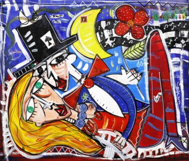 Pintura titulada "Essere Felici" por Alessandro Siviglia, Obra de arte original, Acrílico Montado en Bastidor de camilla de…