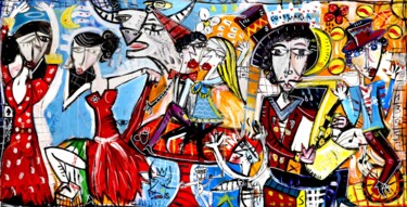 Pintura intitulada "Gypsy Gang" por Alessandro Siviglia, Obras de arte originais, Acrílico