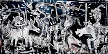 Pittura intitolato "Battaglia dei Demoni" da Alessandro Siviglia, Opera d'arte originale, Acrilico