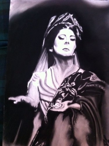Drawing titled "Maria Callas." by Alessandro Cedroni, Original Artwork