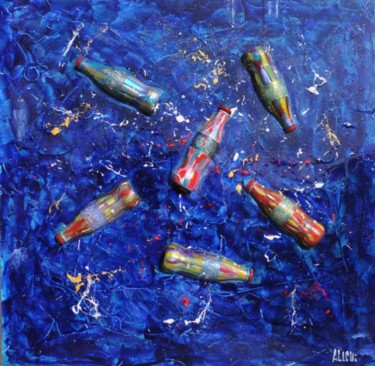 Malarstwo zatytułowany „Coca Cola deep blue” autorstwa Alessandro Coralli, Oryginalna praca, Olej