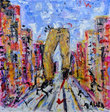Painting titled "Kick the road" by Alessandro Coralli, Original Artwork, Oil