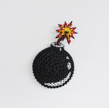 Sculpture intitulée "Mini Bomb" par Alessandro Padovan, Œuvre d'art originale, Métaux
