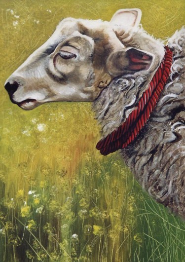 Pittura intitolato "la pecora" da Alessia Clementi, Opera d'arte originale, Acrilico