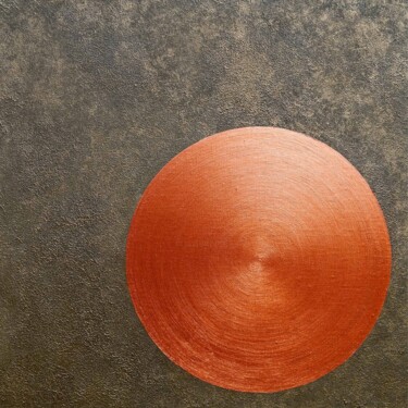 Ζωγραφική με τίτλο "Red Disk on Rifle-g…" από Alessia Lu, Αυθεντικά έργα τέχνης, Ακρυλικό Τοποθετήθηκε στο Ξύλινο φορείο σκε…