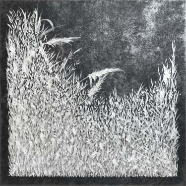 Malerei mit dem Titel "Night Grass" von Alessia Lu, Original-Kunstwerk, Acryl Auf Keilrahmen aus Holz montiert