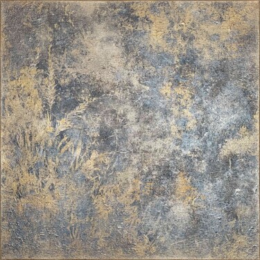 Painting titled "Golden Haze" by Alessia Lu, Original Artwork, Acrylic Mounted on Wood Stretcher frame