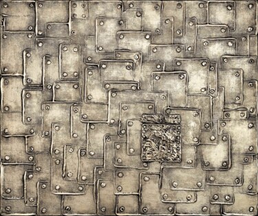 Картина под названием "Bronze Carapace" - Alessia Lu, Подлинное произведение искусства, Акрил Установлен на Деревянная рама…