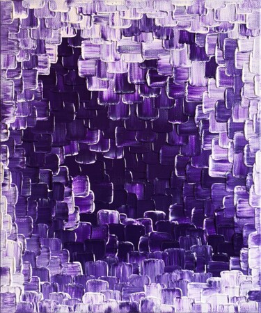 Painting titled "Amethyst Brilliance" by Alessia Lu, Original Artwork, Acrylic Mounted on Wood Stretcher frame