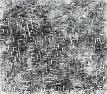 Malarstwo zatytułowany „Geometric Lace” autorstwa Alessia Lu, Oryginalna praca, Akryl Zamontowany na Drewniana rama noszy