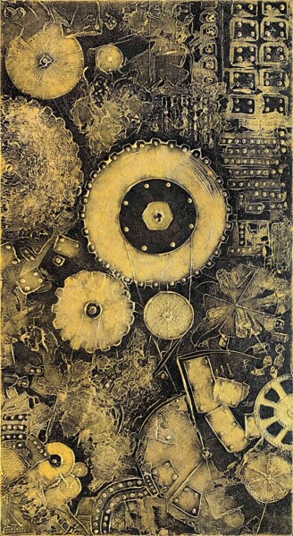 Malarstwo zatytułowany „The Wish Machine” autorstwa Alessia Lu, Oryginalna praca, Akryl Zamontowany na Drewniana rama noszy