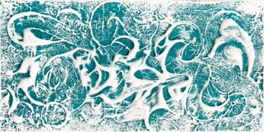 Malarstwo zatytułowany „Birth of Form: Ocea…” autorstwa Alessia Lu, Oryginalna praca, Akryl Zamontowany na Drewniana rama no…