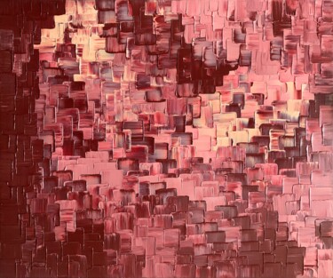 Malerei mit dem Titel "Creamy Strawberry" von Alessia Lu, Original-Kunstwerk, Acryl Auf Keilrahmen aus Holz montiert