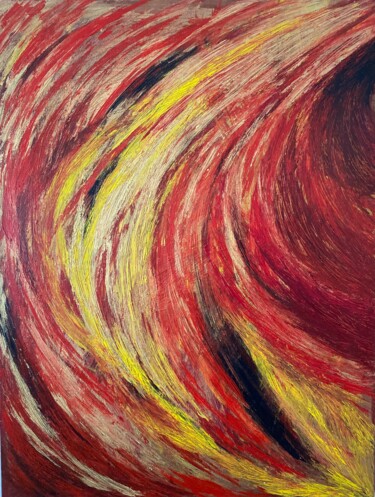 Peinture intitulée "Red Passion I" par Alessia Mattiello, Œuvre d'art originale, Acrylique Monté sur Panneau de bois
