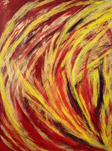 Peinture intitulée "Red Passion II" par Alessia Mattiello, Œuvre d'art originale, Acrylique Monté sur Panneau de bois