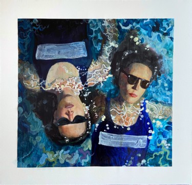 Painting titled "Noon in the pool (C…" by Alessia Piacitelli, Original Artwork, Acrylic