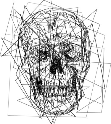 Arte digitale intitolato "Skull" da Alessio Cadamuro, Opera d'arte originale, Pittura digitale