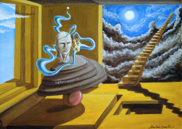 Картина под названием "Aequilibrium" - Alessio Hassan Alì (Hipo), Подлинное произведение искусства, Акварель