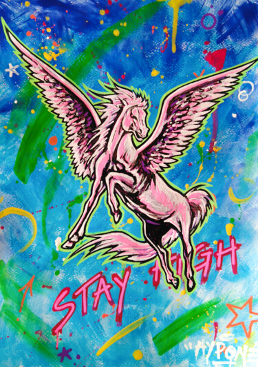 Painting titled "Stay high" by Alessio Hassan Alì (Hipo), Original Artwork, Acrylic