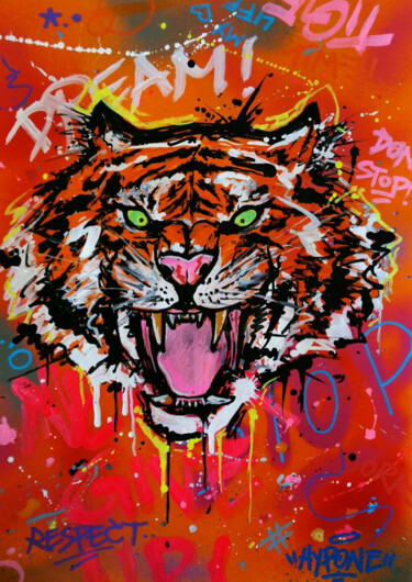 Painting titled "The roar" by Alessio Hassan Alì (Hipo), Original Artwork, Acrylic