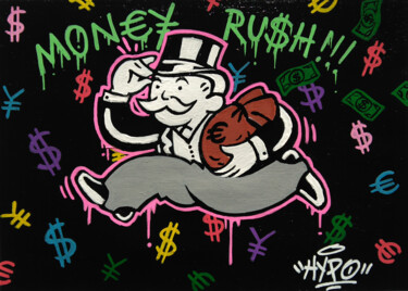 Peinture intitulée "Money rush" par Alessio Hassan Alì (Hipo), Œuvre d'art originale, Acrylique