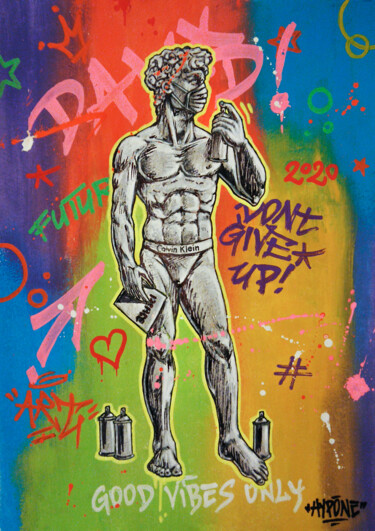 Painting titled "The David - Write y…" by Alessio Hassan Alì (Hipo), Original Artwork, Acrylic
