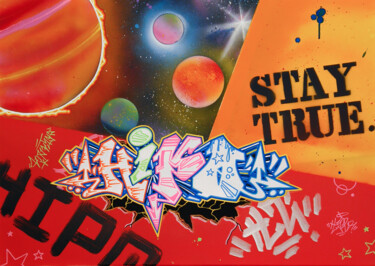 Painting titled "Stay true N°1" by Alessio Hassan Alì (Hipo), Original Artwork, Spray paint