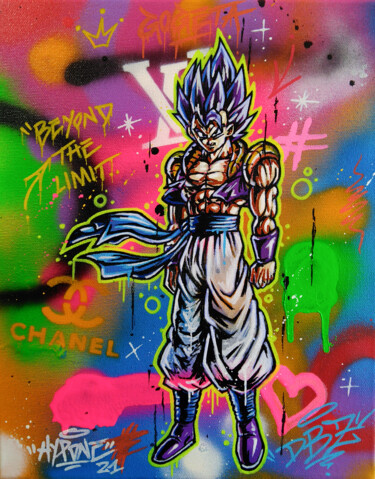 Painting titled "Gogeta- Beyond the…" by Alessio Hassan Alì (Hipo), Original Artwork, Spray paint