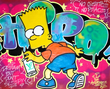 Painting titled "Hipo X Bart - Dream…" by Alessio Hassan Alì (Hipo), Original Artwork, Spray paint
