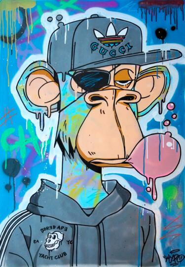 Schilderij getiteld "Bored Ape Yatch Clu…" door Alessio Hassan Alì (Hipo), Origineel Kunstwerk, Graffiti