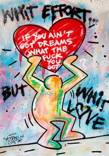Pintura intitulada "Hipo X Keith Haring…" por Alessio Hassan Alì (Hipo), Obras de arte originais, Tinta spray