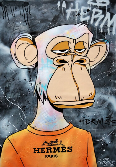 Malerei mit dem Titel "Bored Ape Yatch Clu…" von Alessio Hassan Alì (Hipo), Original-Kunstwerk, Acryl