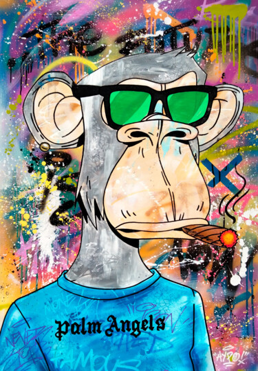 Painting titled "Bored Ape Yacht Clu…" by Alessio Hassan Alì (Hipo), Original Artwork, Acrylic