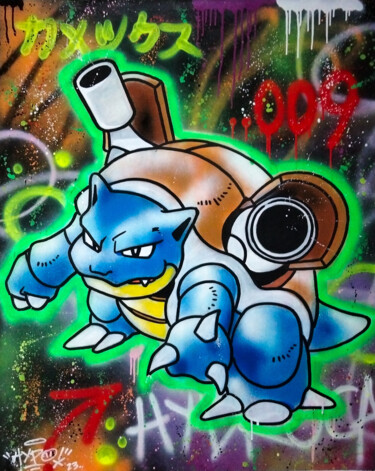 Painting titled "Blastoise - Hydro C…" by Alessio Hassan Alì (Hipo), Original Artwork, Spray paint