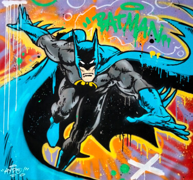 Peinture intitulée "Batman returns" par Alessio Hassan Alì (Hipo), Œuvre d'art originale, Bombe aérosol