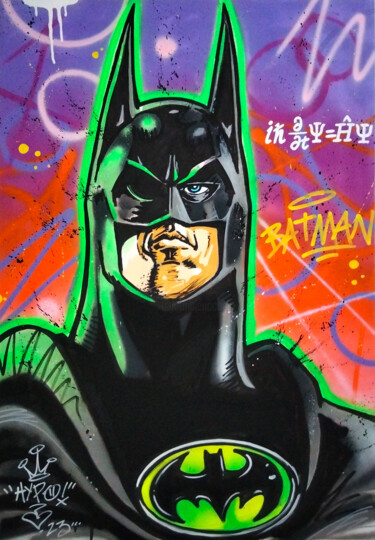 Pintura intitulada "Batman" por Alessio Hassan Alì (Hipo), Obras de arte originais, Tinta spray