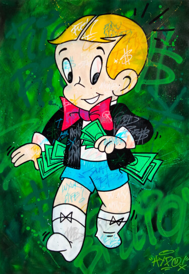 Painting titled "Richie Rich - Flow…" by Alessio Hassan Alì (Hipo), Original Artwork, Acrylic