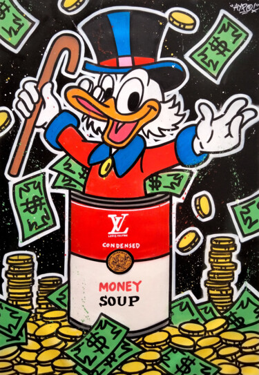 Painting titled "Scrooge McDuck X Lo…" by Alessio Hassan Alì (Hipo), Original Artwork, Spray paint