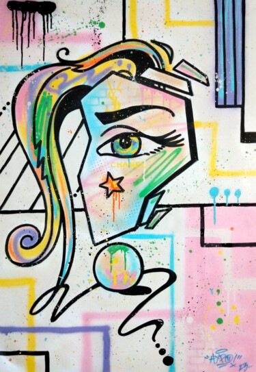 Malerei mit dem Titel "Hipo X Roy Lichtens…" von Alessio Hassan Alì (Hipo), Original-Kunstwerk, Sprühfarbe