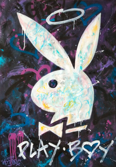 Ζωγραφική με τίτλο "Playboy" από Alessio Hassan Alì (Hipo), Αυθεντικά έργα τέχνης, Ακρυλικό
