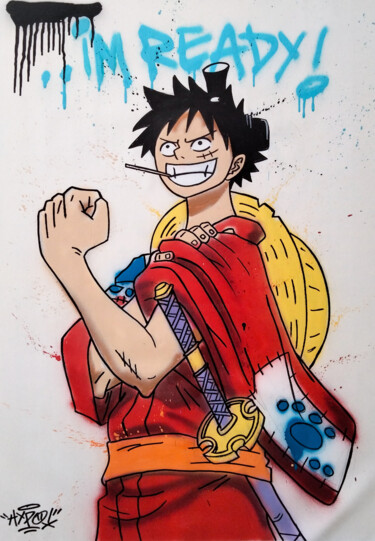 Malerei mit dem Titel "One Piece - Rubber" von Alessio Hassan Alì (Hipo), Original-Kunstwerk, Sprühfarbe