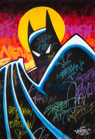 Painting titled "Batman - The dark k…" by Alessio Hassan Alì (Hipo), Original Artwork, Acrylic