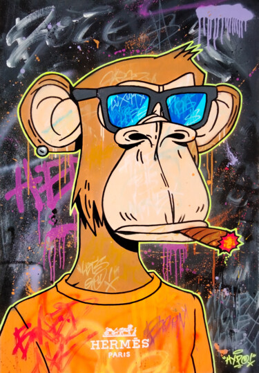 Painting titled "Bored Ape Yatch Clu…" by Alessio Hassan Alì (Hipo), Original Artwork, Spray paint