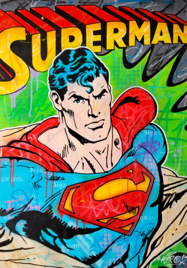 Pintura titulada "Superman X Supreme" por Alessio Hassan Alì (Hipo), Obra de arte original, Acrílico