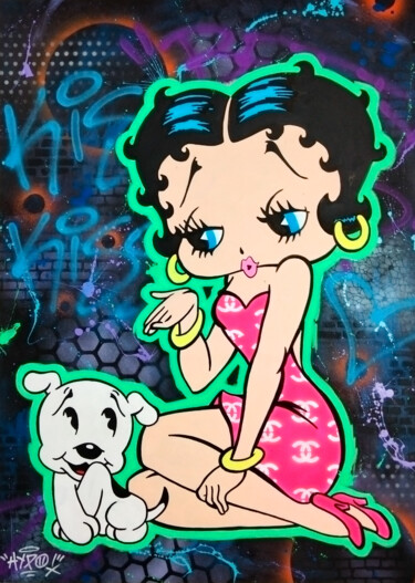 Painting titled "Betty Boop X Chanel…" by Alessio Hassan Alì (Hipo), Original Artwork, Acrylic