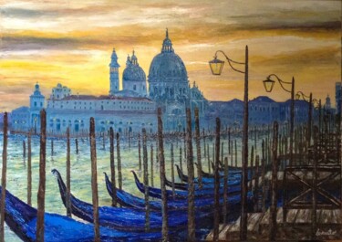 Картина под названием "I Simboli di Venezia" - Alessio Levorato, Подлинное произведение искусства, Масло