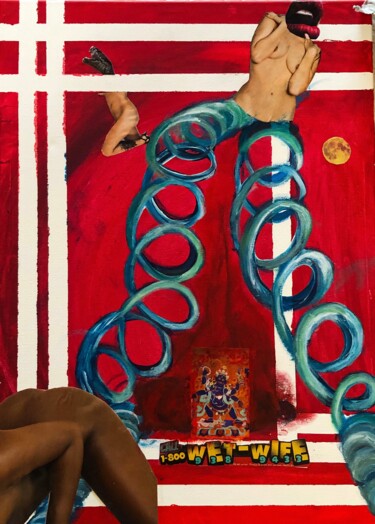 Pittura intitolato "Call the Wet Wife" da Alessio Luyé, Opera d'arte originale, Collages