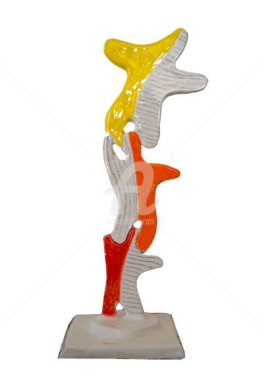 Sculpture intitulée "3 équilibristes à r…" par Aleth Manière, Œuvre d'art originale, Céramique