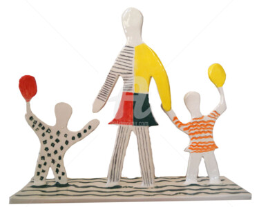 Sculpture titled "Série Family-Childr…" by Aleth Manière, Original Artwork, Ceramics