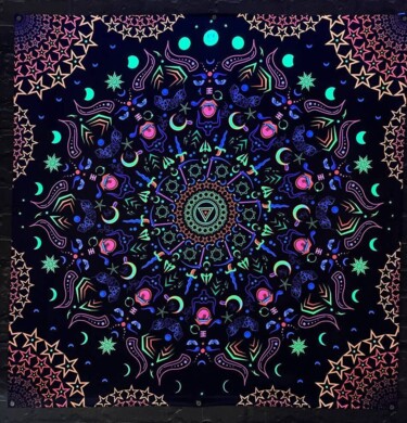 纺织艺术 标题为“Fluorescent tapestr…” 由Alex Anahart, 原创艺术品, 2D数字工作